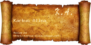 Karkus Alina névjegykártya